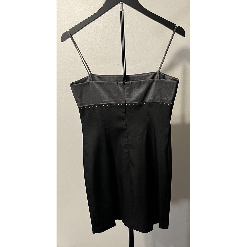 VTG Laundry by Shelli Segal Black Mini Dress NWT Size 2 90s Y2K Satin - Picture 5 of 16